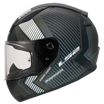 LS2 Rapid 2 Extra Motosiklet Kaskı Mat Siyah Gri L