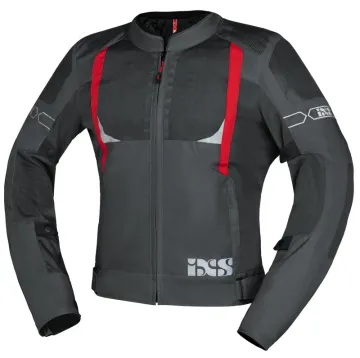 IXS Trigonis Air Sport Ceket Motosiklet Tur Montu Siyah Gri Kırmızı 3XL
