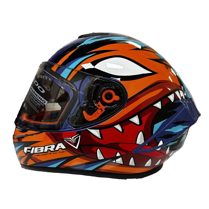 Fibra Full Face Motosiklet Kaskı Turuncu M