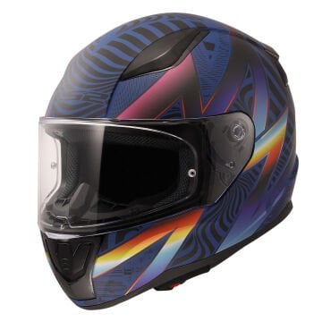 LS2 Rapid 2 Optik Mat Mavi Mor Kask XXL