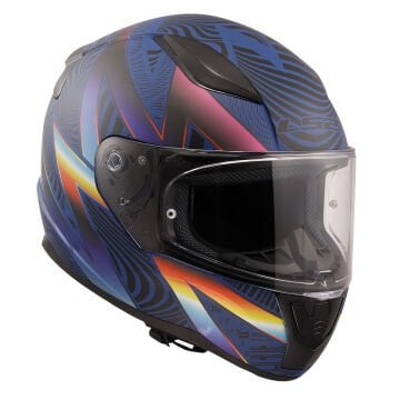 LS2 Rapid 2 Optik Mat Mavi Mor Kask XXL