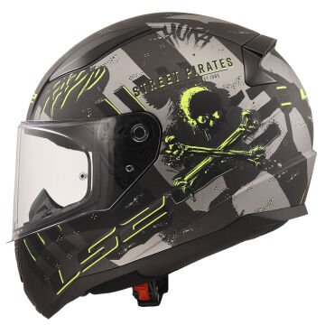 LS2 Rapid 2 Pirates Motosiklet Kaskı Titanyum L