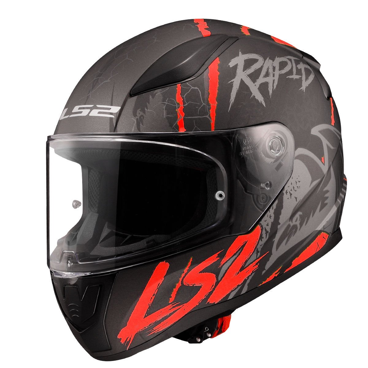 LS2 Rapid 2 Raven Mat Siyah Gri Neon Sarı Kask
