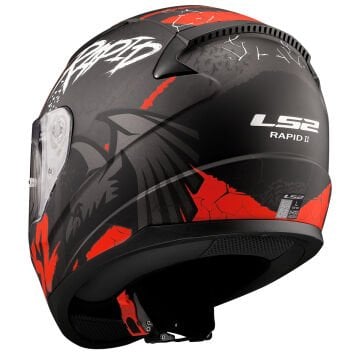 LS2 Rapid 2 Raven Motosiklet Kaskı Mat Siyah Neon Sarı