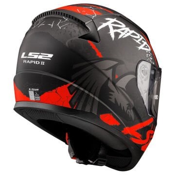 LS2 Rapid 2 Raven Motosiklet Kaskı Mat Siyah Neon Sarı