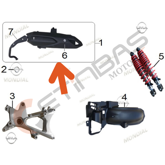 Mondial Strada Egzoz Komple Siyah