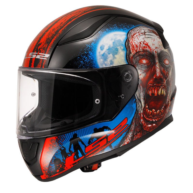 LS2 Rapid 2 Zombie Motosiklet Kaskı Siyah Kırmızı 3XL