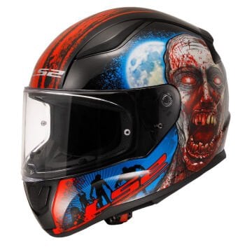 LS2 Rapid 2 Zombie Motosiklet Kaskı Siyah Kırmızı 3XL