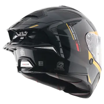 Axor Brutale Kryptic Motosiklet Kaskı Siyah Sarı