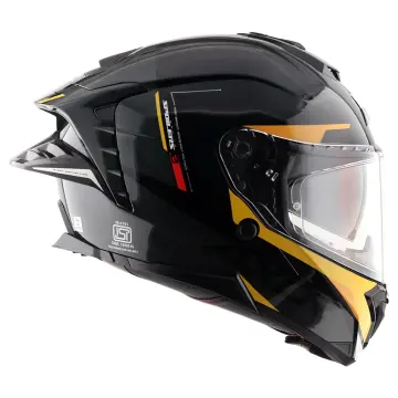 Axor Brutale Kryptic Motosiklet Kaskı Siyah Sarı XS