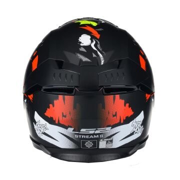 LS2 Stream 2 Angry Monkey Motosiklet Kaskı Mat Siyah Kırmızı L