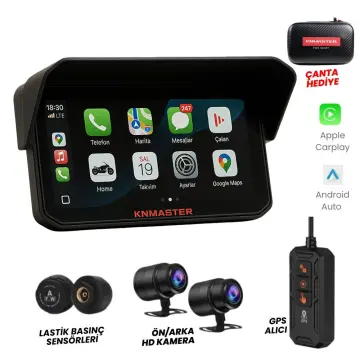 KNMASTER MOTOPLAY 2000 – 6.25” 2K Çift Kameralı Kablosuz CarPlay & Android Auto Destekli Motosiklet Multimedya Ekranı