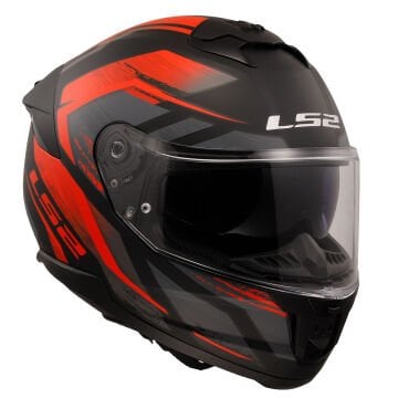 LS2 Stream 2 Fury Mat Siyah Gri Kırmızı Kask S