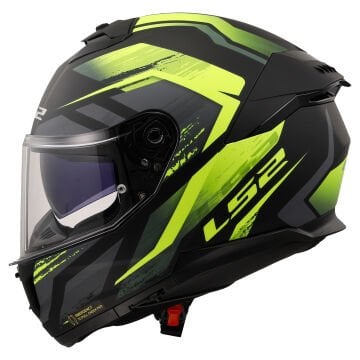 LS2 Stream 2 Fury Mat Siyah Gri Neon Sarı Kask XXL