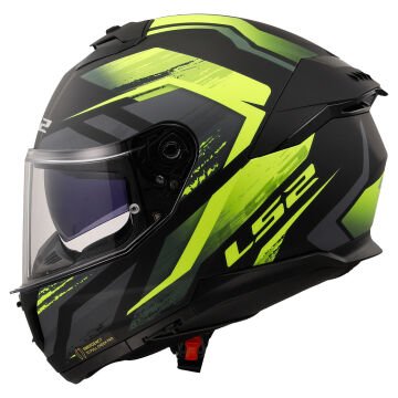 LS2 Stream 2 Fury Motosiklet Kaskı Mat Siyah Sarı