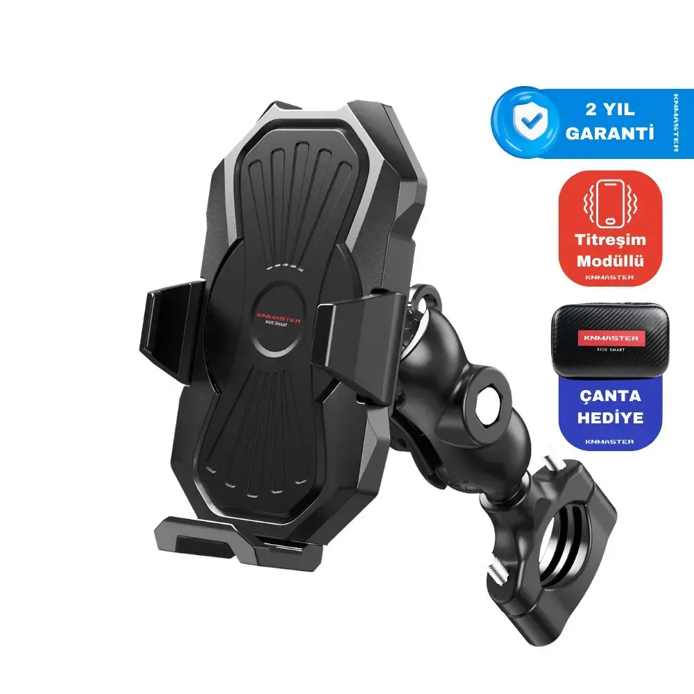 KNMASTER TT-880 WU Kablosuz Şarjlı Titreşim Önleyicili Motosiklet Telefon Tutucu