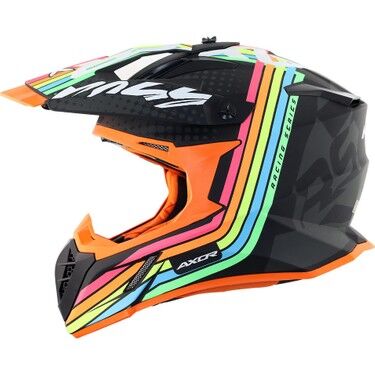 Axor X-Cross Flash Çift Vizörlü Enduro Motosiklet Kaskı Siyah Gri