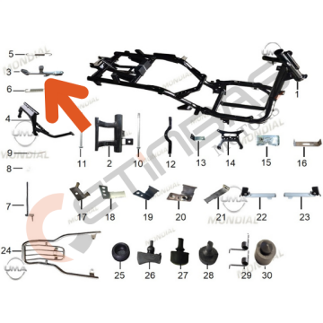 Mondial Roadboy 125 Yan Sehpa