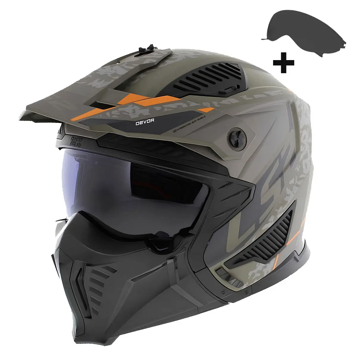 LS2 Drifter Devor Enduro Kask Mat Kum