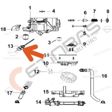 Mondial Ressivo 125 Yağ Seviye Çubuğu Komple