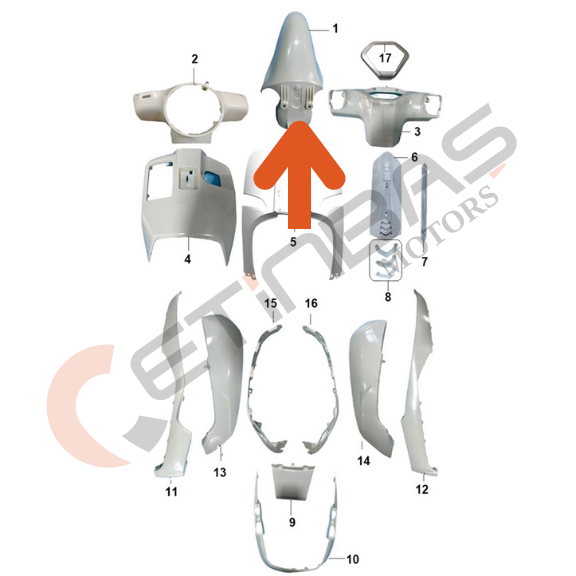 Mondial Exon 125 Ön Çamurluk Mavi