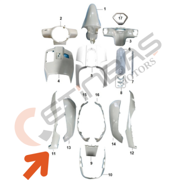 Mondial Exon 125 Sol Alt Marşbiye Siyah