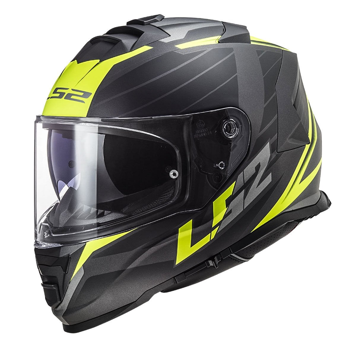 LS2 Storm 2 Nerve Motosiklet Kaskı Mat Siyah Sarı