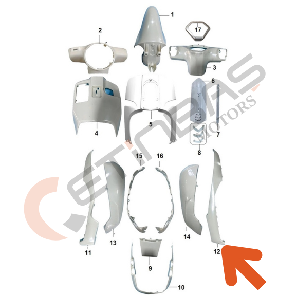 Mondial Exon 125 Sağ Alt Marşbiye Siyah