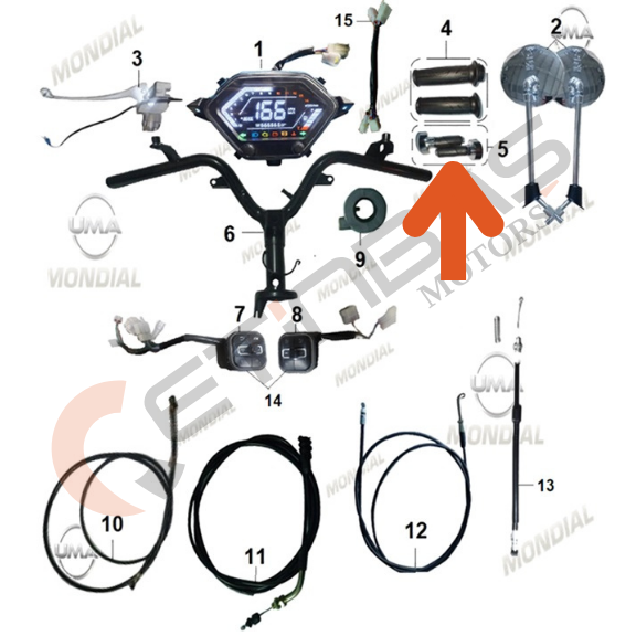 Mondial Exon 125 Gidon Tapası
