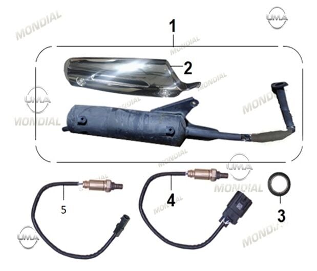 Mondial Exon 125 Egzoz Komple Siyah