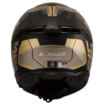 LS2 Stream 2 Road Motosiklet Kaskı Mat Siyah Altın XXL