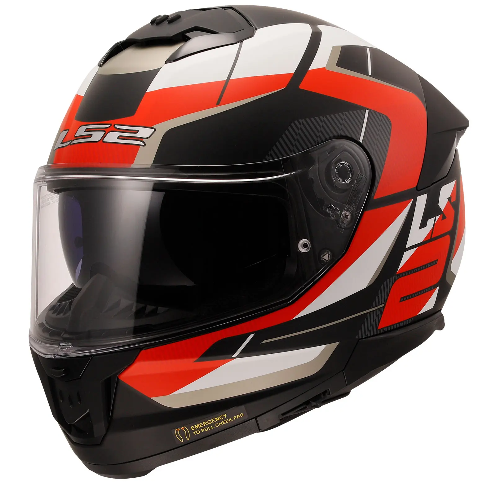 LS2 Stream 2 Road Motosiklet Kaskı Mat Siyah Kırmızı XXL