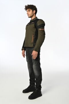 LS2 Shadow Motosiklet Montu Haki Siyah Neon Turuncu