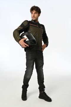 LS2 Shadow Motosiklet Montu Haki Siyah Neon Turuncu XL