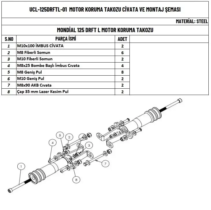 Mondial Drift L Motor Koruma Takozu
