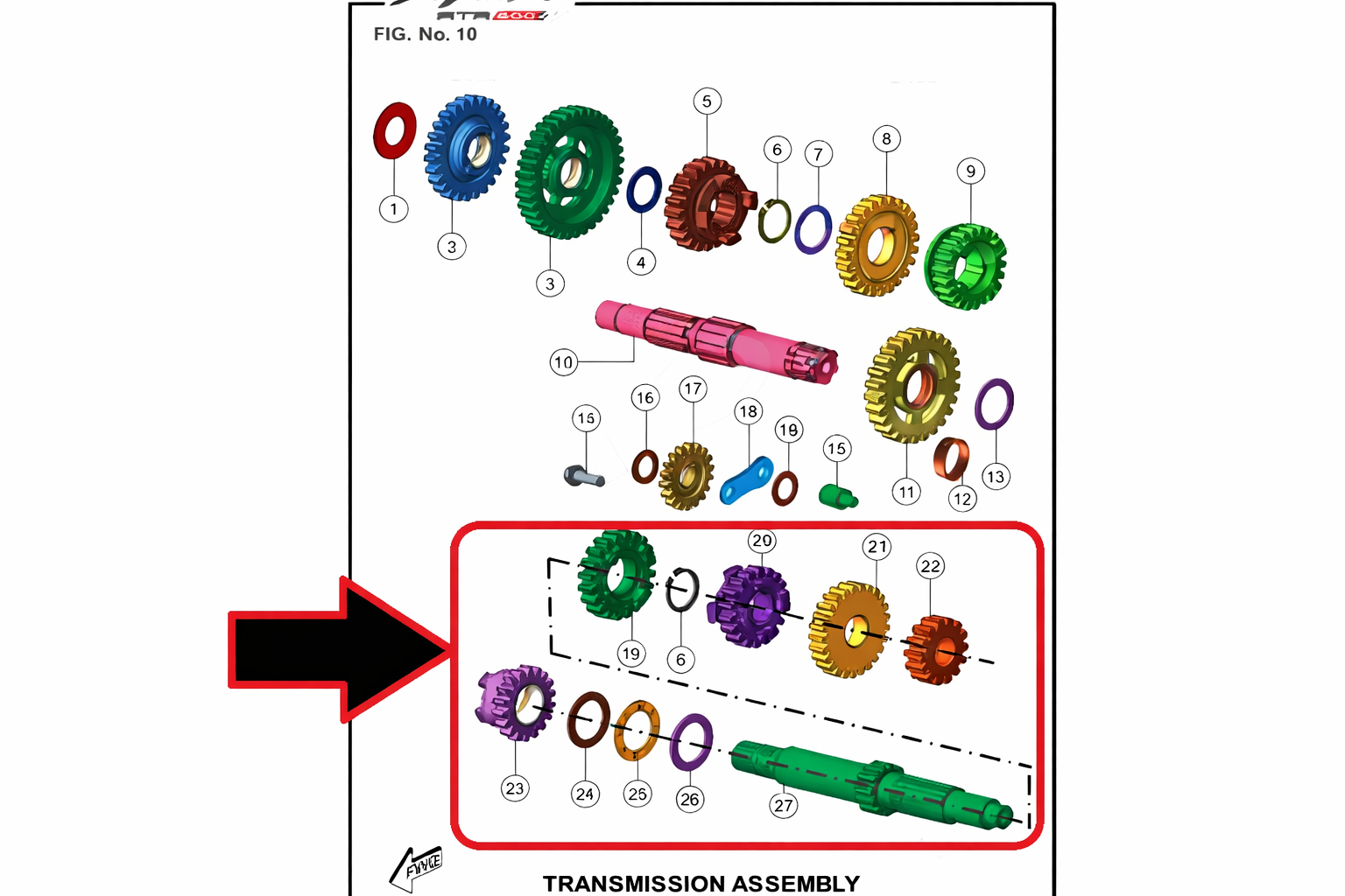 TVS Apache RTR 200 Şanzıman Merkez Dişli Grubu