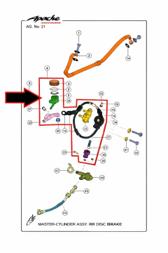 TVS Apache RTR 200 Arka Fren Pompası Komple