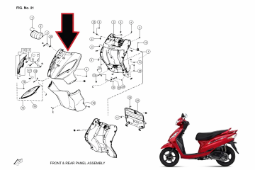 TVS Wego Ön Panel Üst Kırmızı