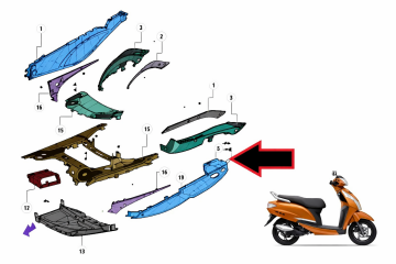 TVS Jupiter 125 Sol Alt Marşbiye Turuncu