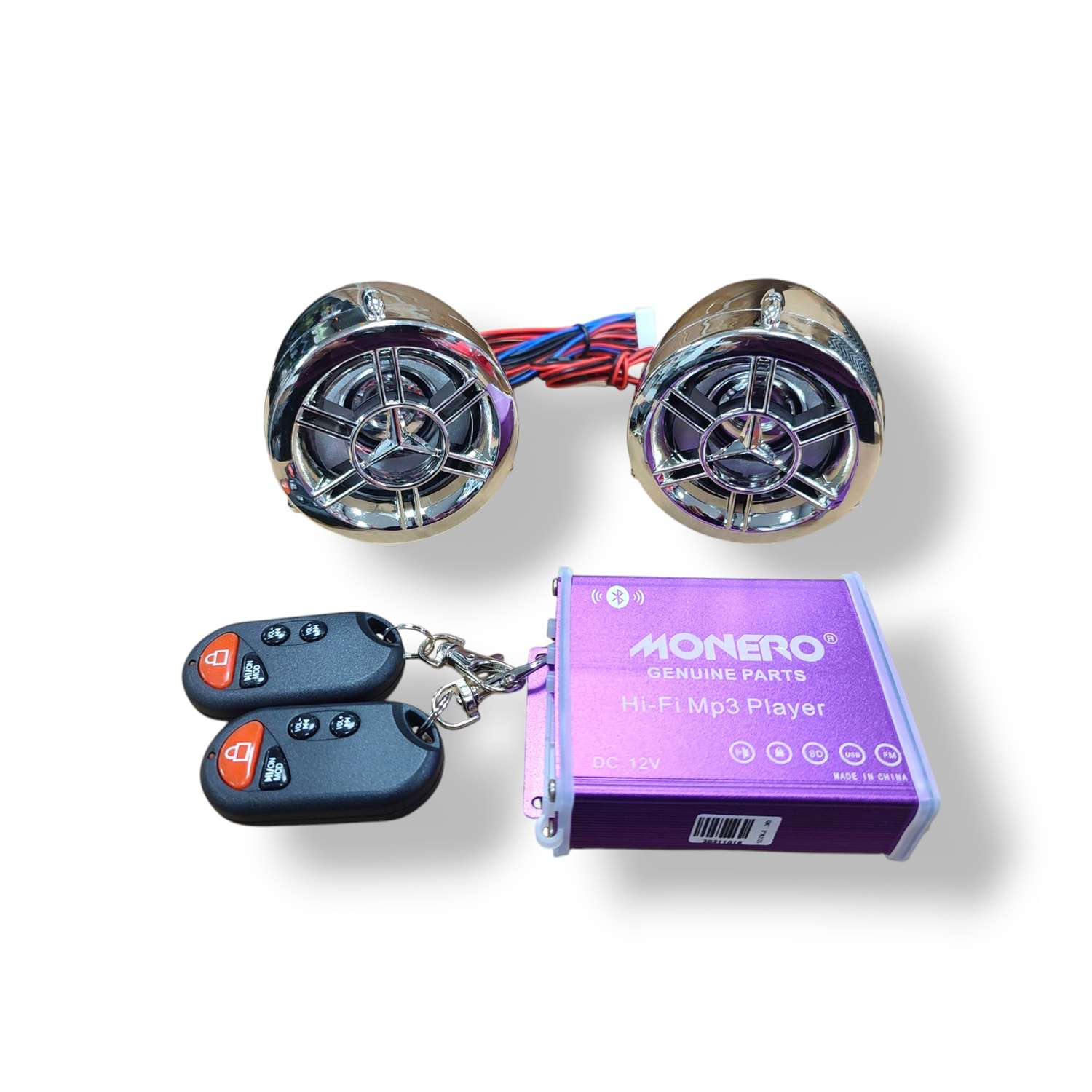 Motosiklet Alarm Seti ve MP3 Radyo Çalar Bluetooth‘lu