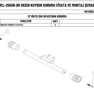 CF Moto 250SR Kuyruk Koruma Takozu