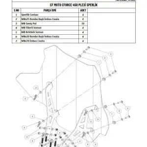Cforce 450L ATV Uyumlu Ön Siperlik Cam