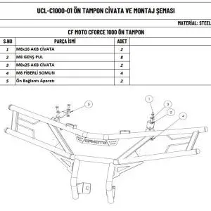 CF Moto CForce 1000 Atv Ön Bar