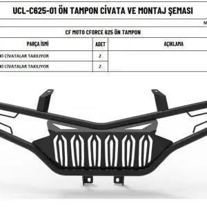CF Moto CForce 625 Ön Bar Koruma Demiri