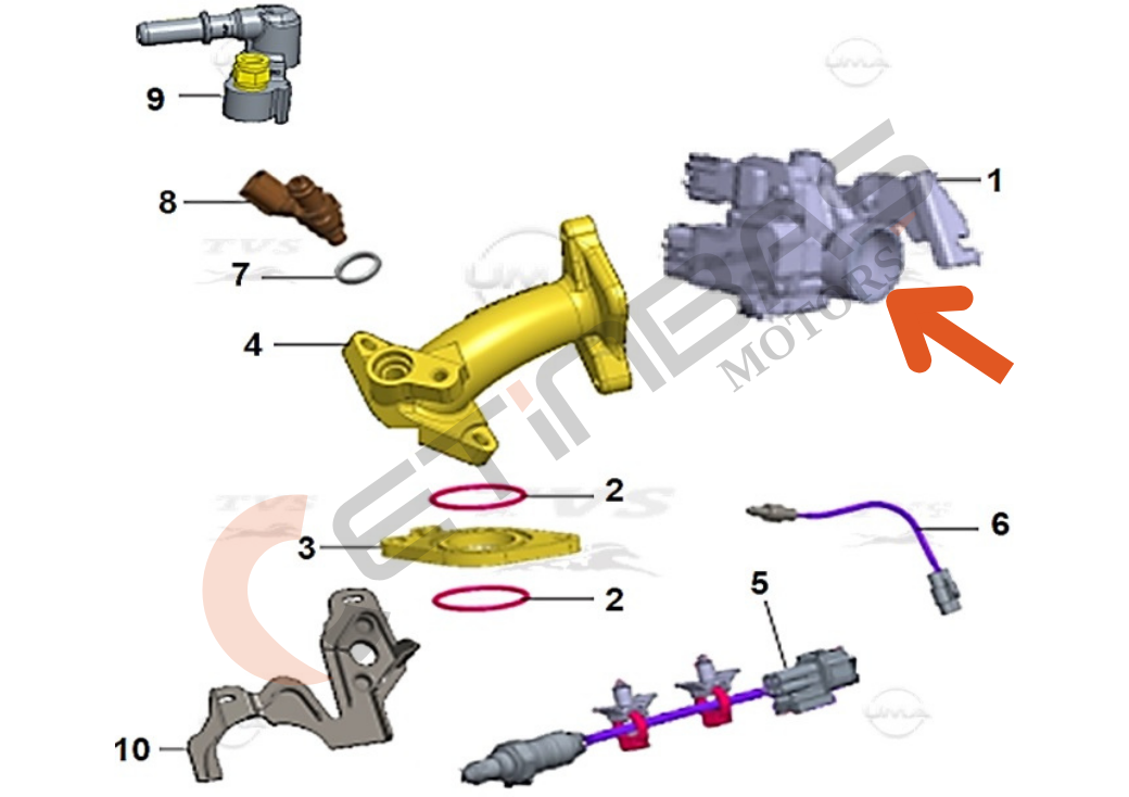 TVS Ntorq 125 Kelebek Valf Gövdesi
