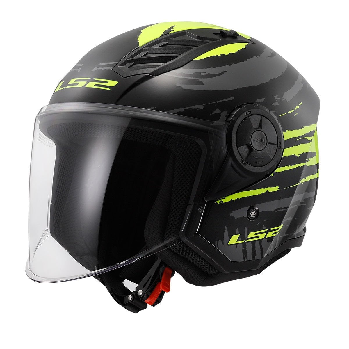 LS2 Airflow 2 Brush Yarım Motosiklet Kaskı Siyah Sarı XL