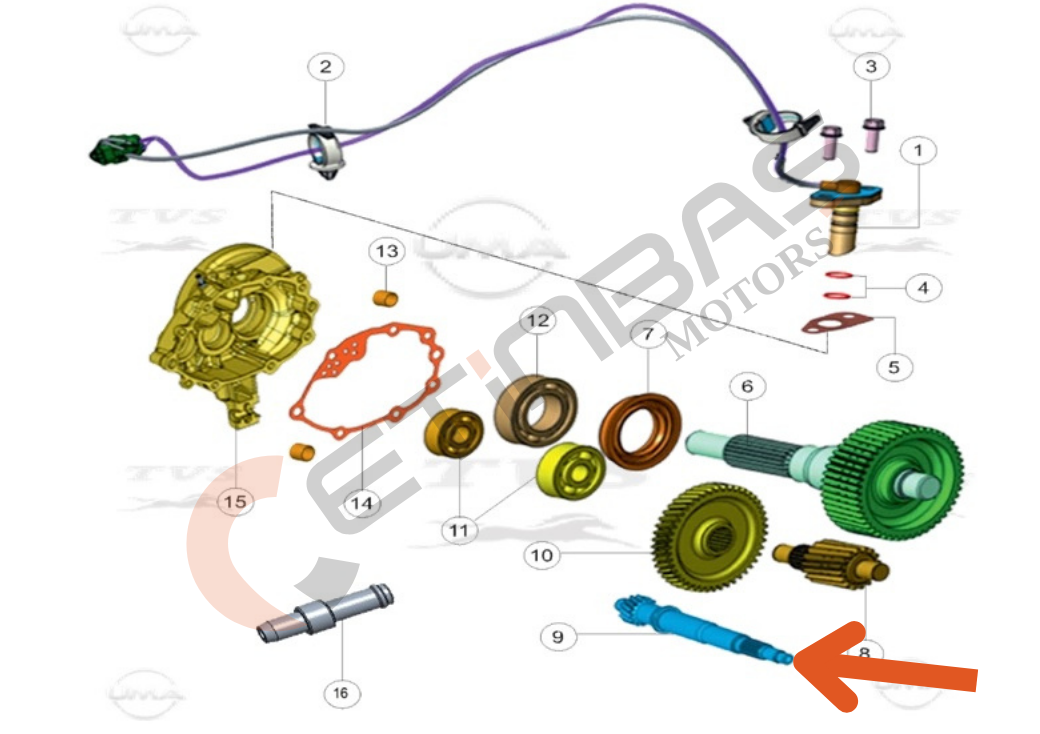TVS Ntorq 125 Tahrik Mili