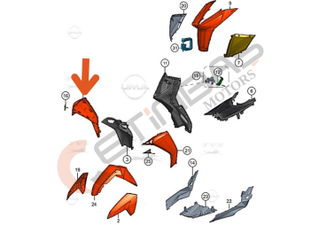 TVS Ntorq 125 Ön Panel Sağ Gri Mavi Etiket
