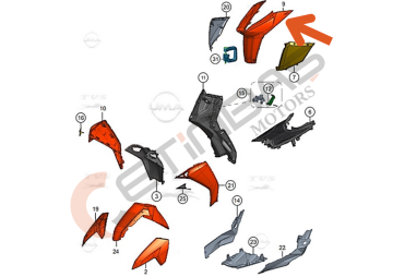 TVS Ntorq 125 Sele Altı Ön Orta Grenaj Kırmızı Etiketli