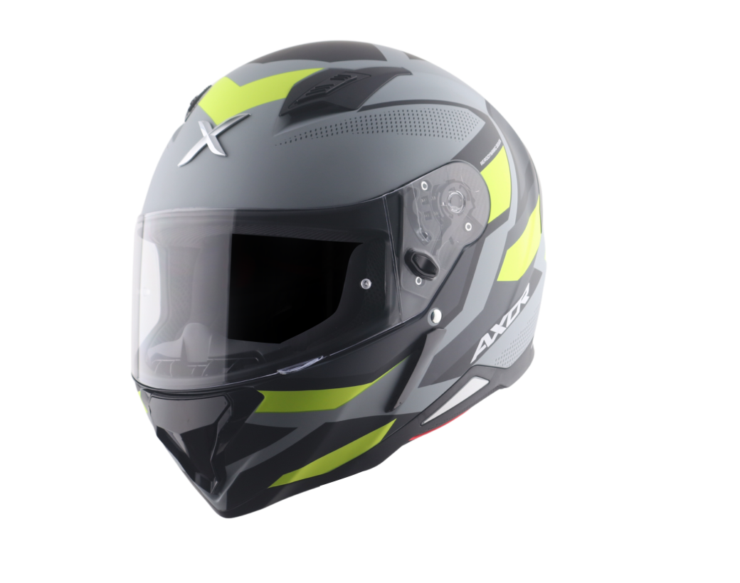 Axor Hunter Cornet Motosiklet Kaskı Siyah Neon Sarı